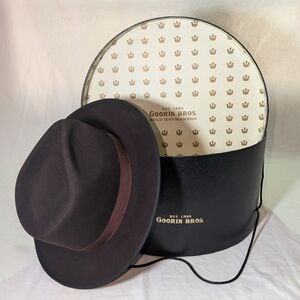 Goorin Bros. Brown Wool XL Top Hat Fedora with Hat Box